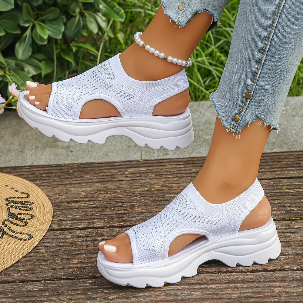 Mesh Open Toe Platform Sandals, image 14