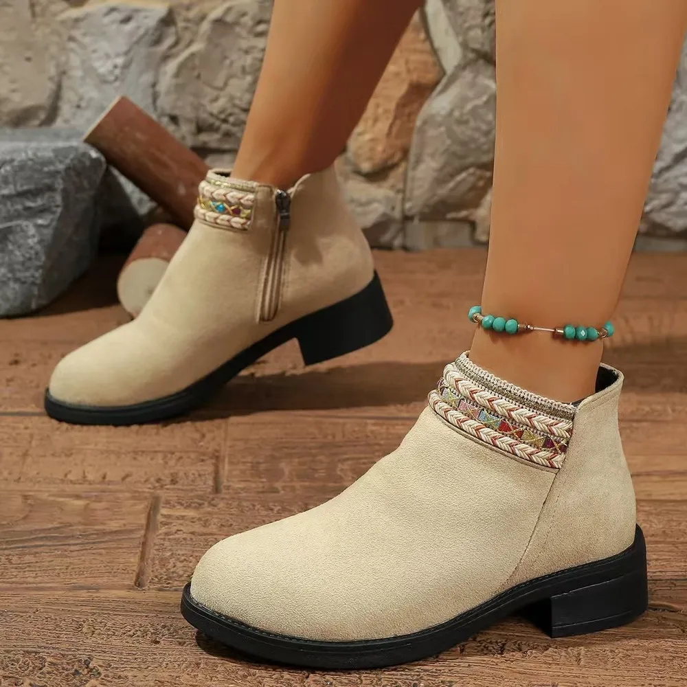 Side Zip Block Heel Boots, image 2
