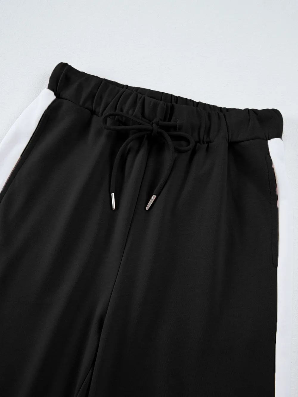 Contrast Trim Round Neck Top and Pants Set, image 16
