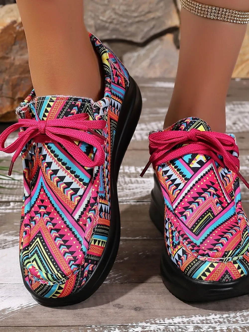 Graffiti Print Platform Sneakers, image 3