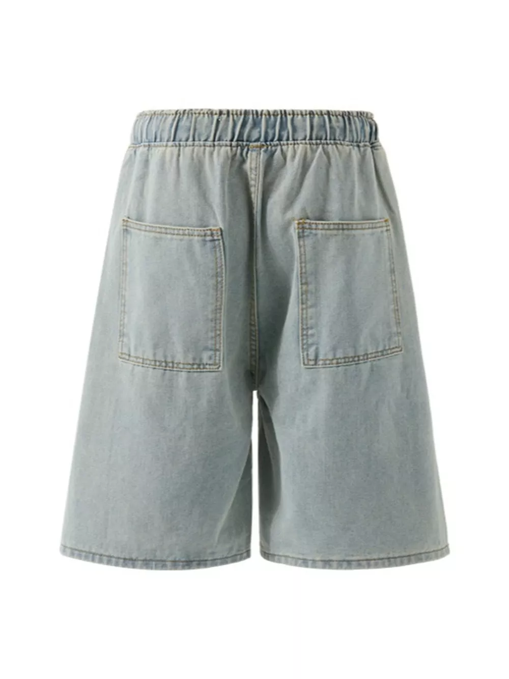 Men's Plus Size Loose Fit Wash Denim Shorts, image 4