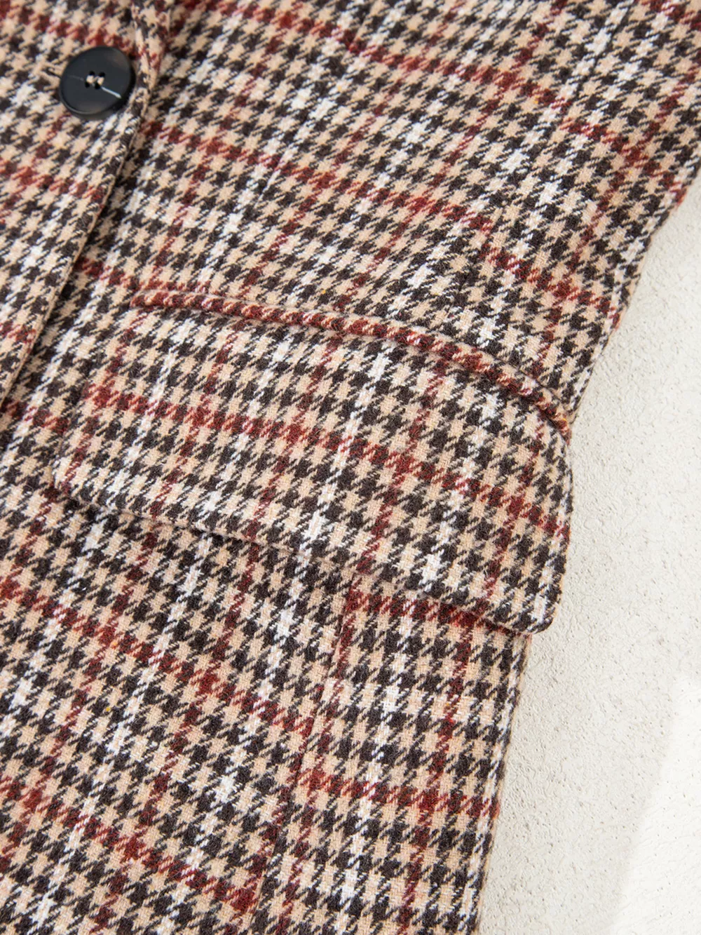 Houndstooth Lapel Collar Blazer, image 6