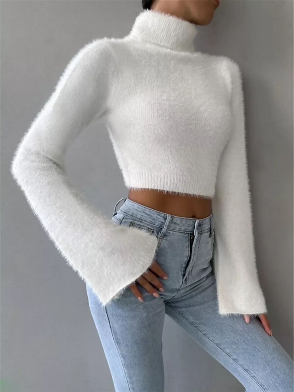 Turtleneck Flare Sleeve Sweater, image 8