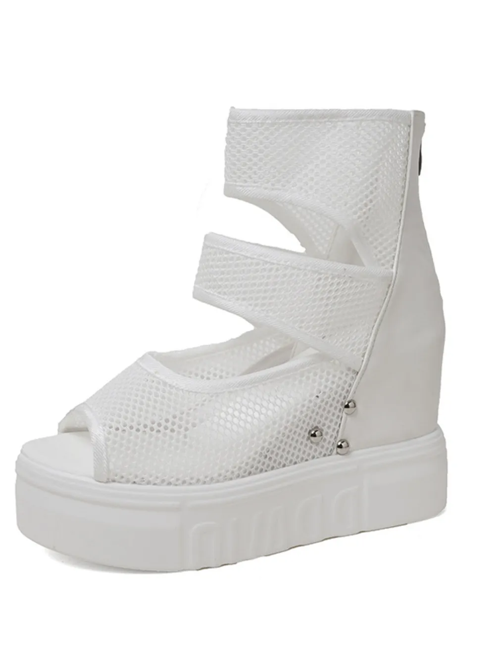 Mesh Cutout Platform Sandal, image 9