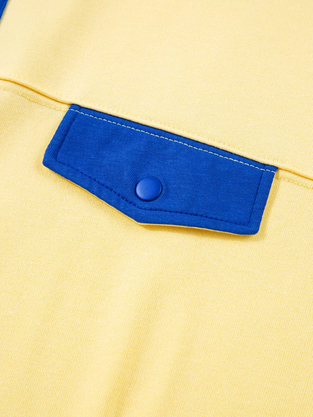 Color Block Patchwork Half Button Top and Shorts 2pcs Set, image 6