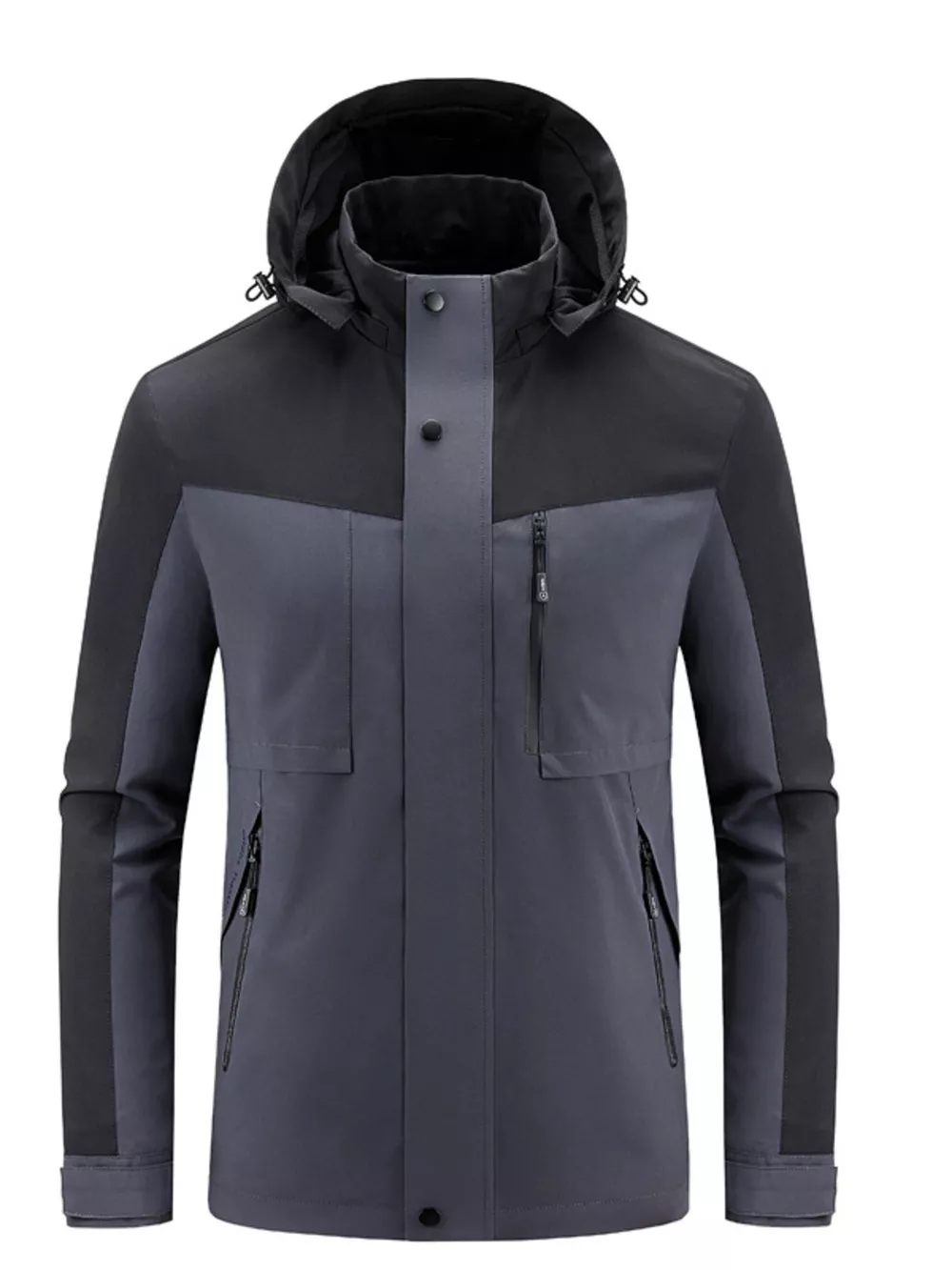 Men's Plus Size Two-Tone Hooded Outdoor Jacket, image 6
