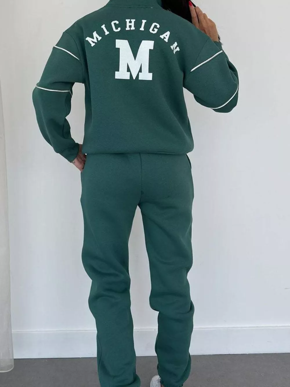 Full Size Striped Quarter Zip Top and Pants Set Plus Size, image 13