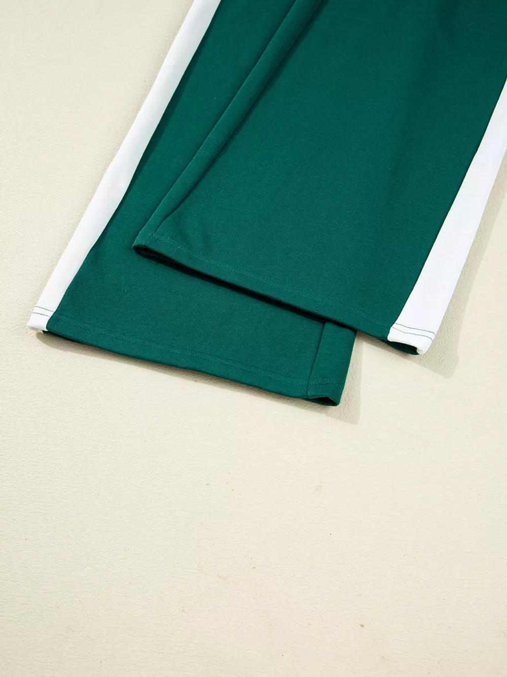 Round Neck Top and Stripe Detail Drawstring Pants Set, image 4