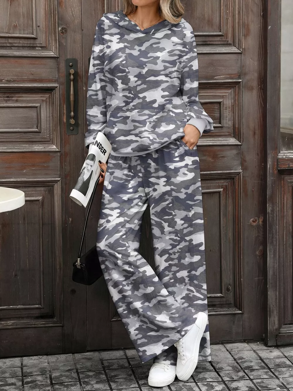 Printed Long Sleeve Hoodie and Pants Set, image 13