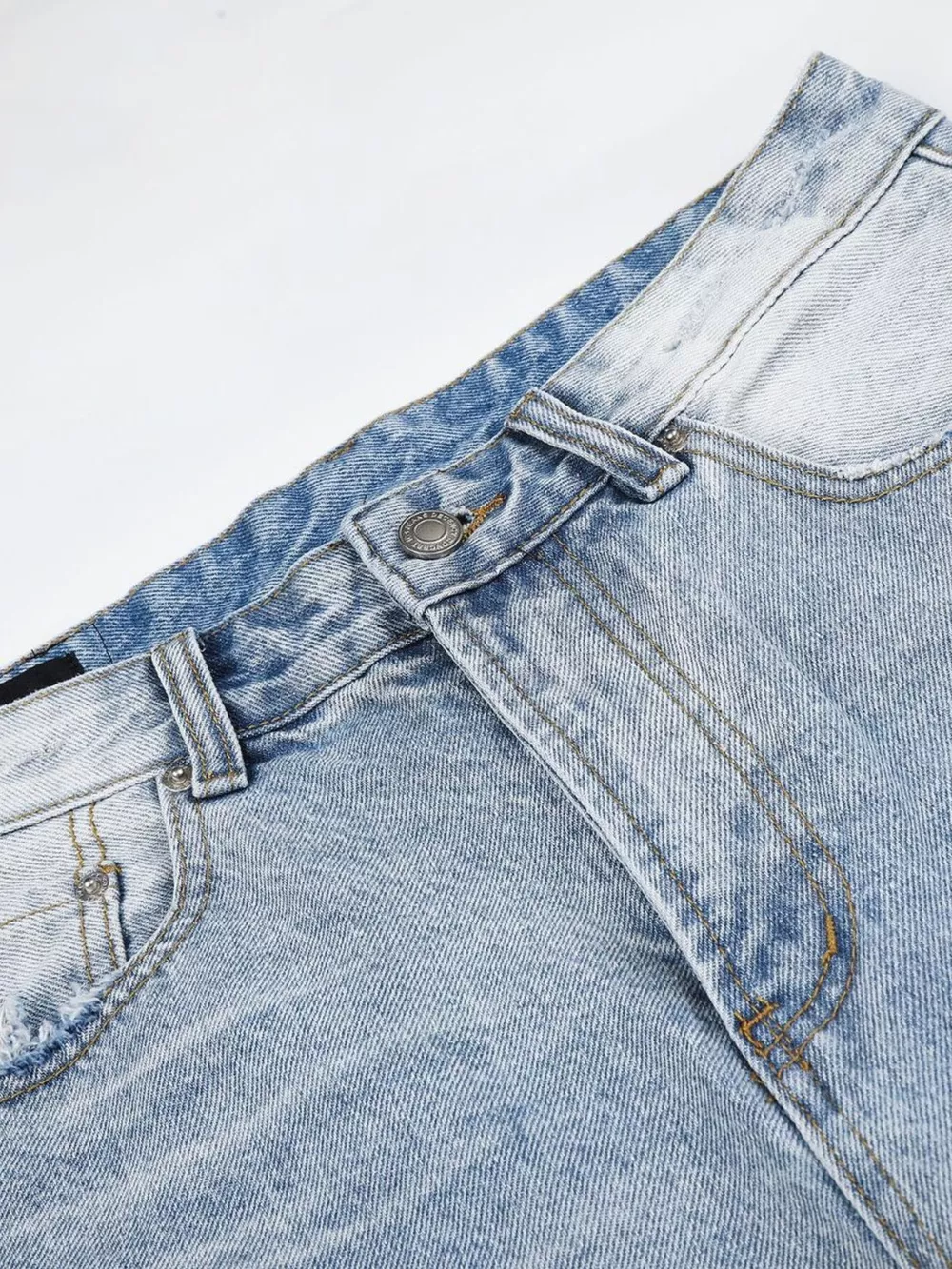 Men's High-Waisted Distressed Denim Capris, image 7
