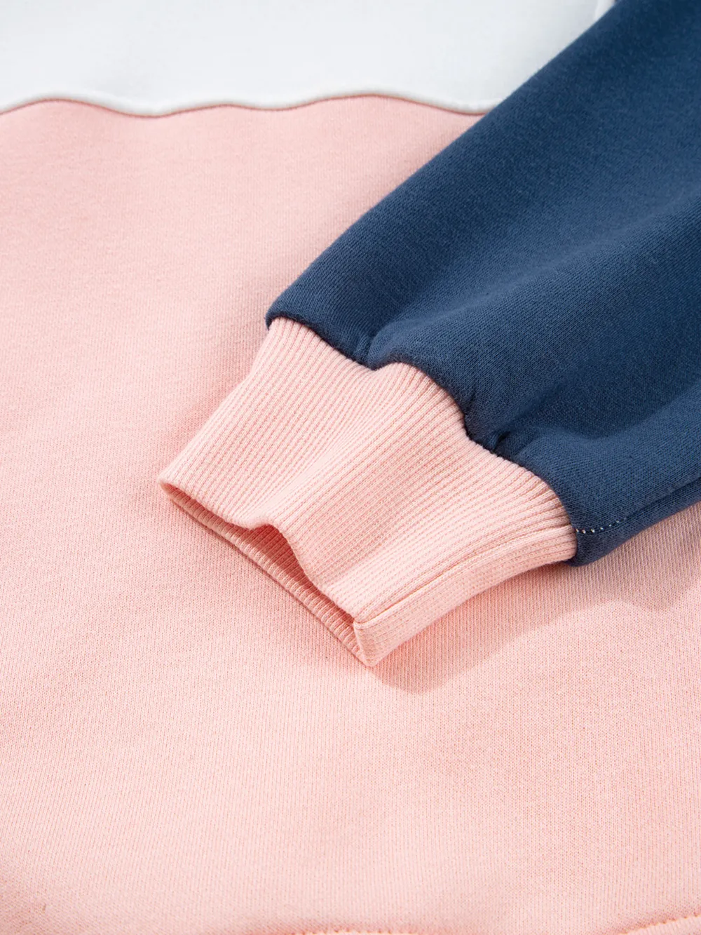 Colorblock Patchwork Half Button Baggy Sweatshirt, image 10
