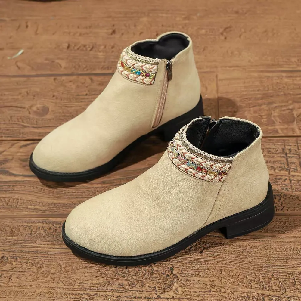 Side Zip Block Heel Boots, image 3
