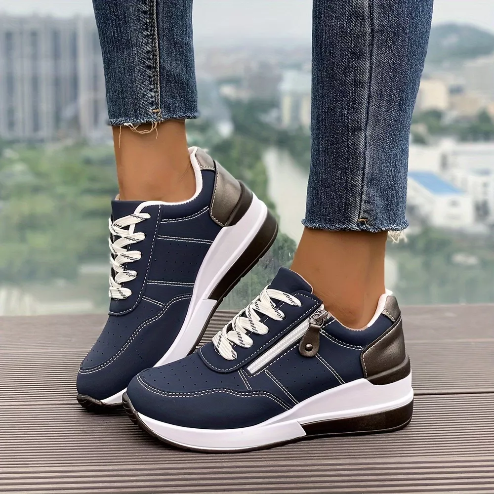 Round Toe Lace Up Sneakers, image 3