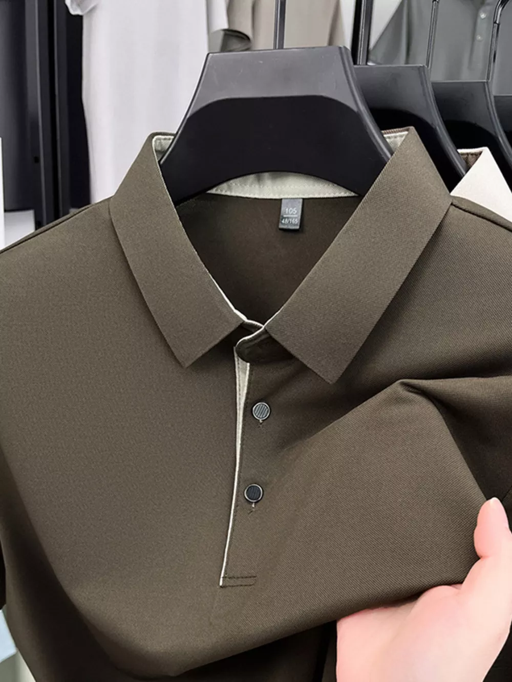 Men's Plus Size Button Detail Short Sleeve Polo, image 10