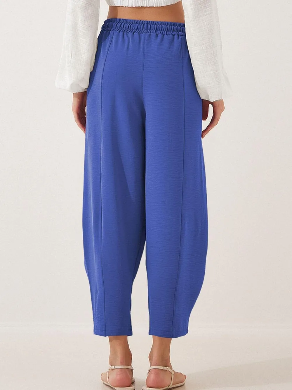 Full Size Drawstring Wide Leg Cropped Pants Plus Size, image 29