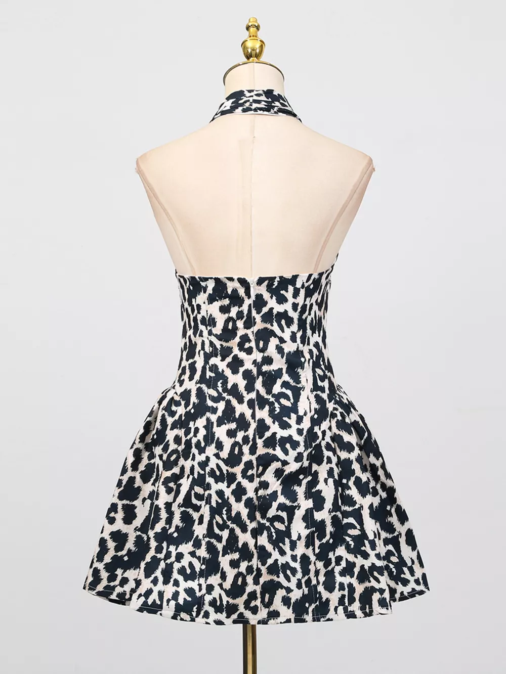 Leopard Print Halter Neck Mini Dress, image 5