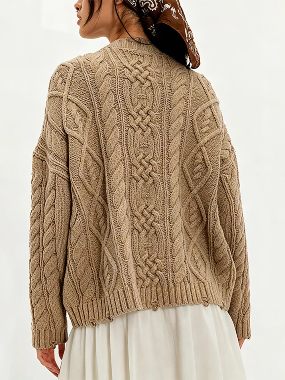 Cable-Knit Sweater with Front Pockets, image 6