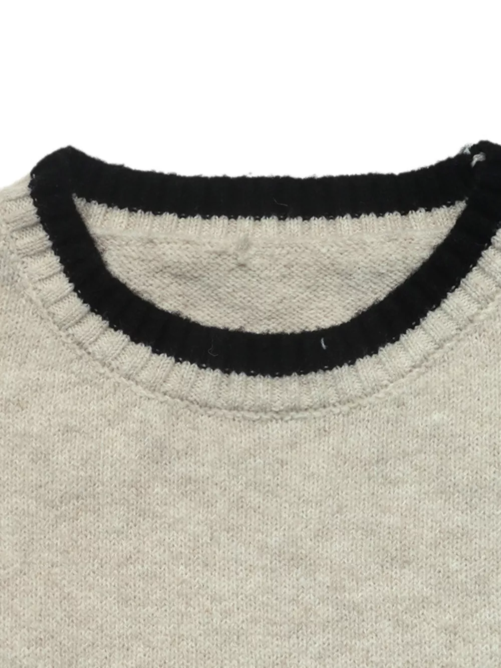 Contrast Trim Ribbed Cuff Tie-Sleeve Sweater, image 6