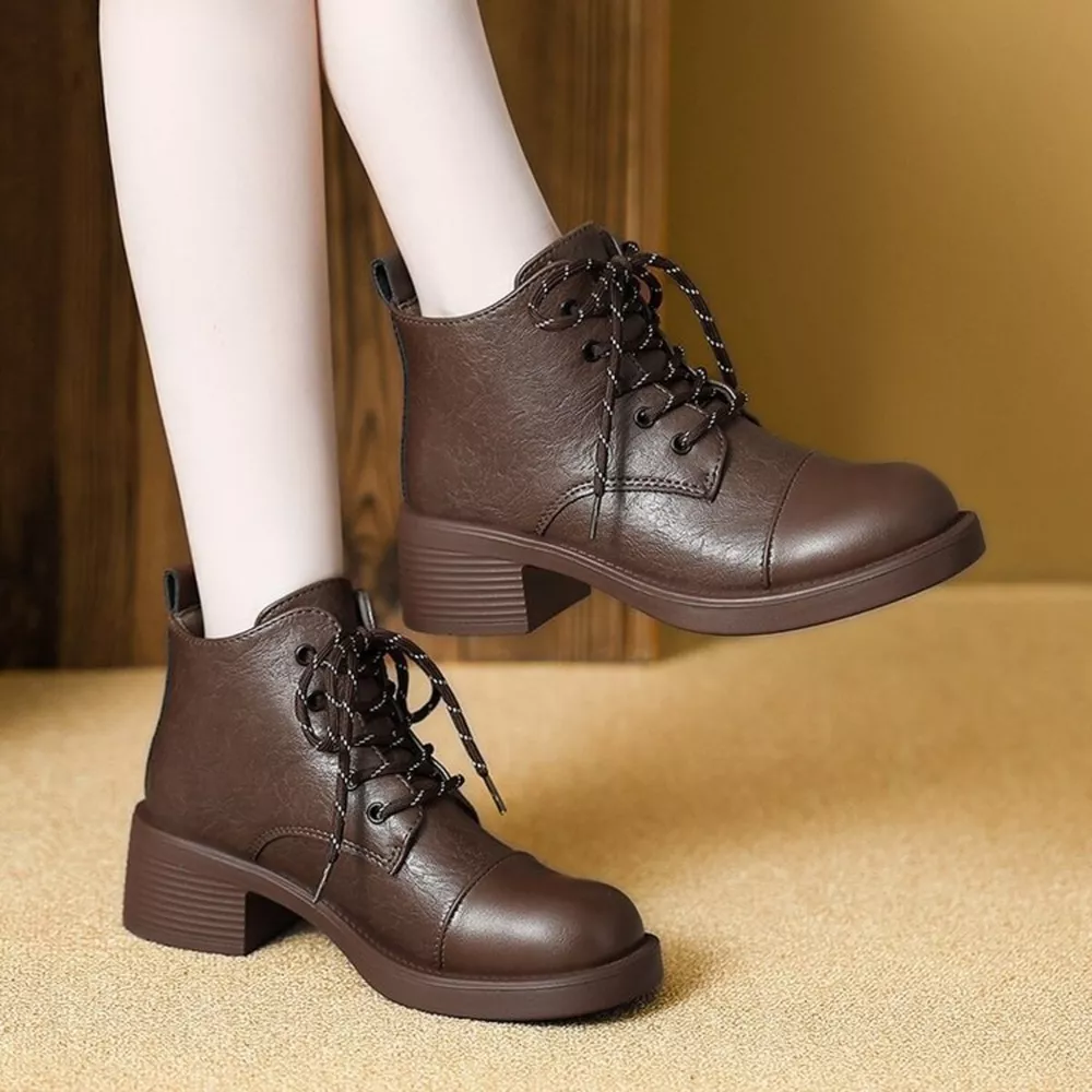 Round Toe Block Heels Boots, image 6