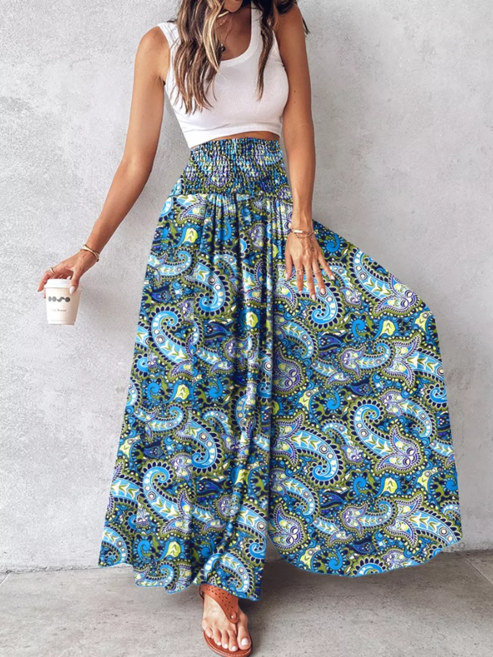 Printed Wide-Leg Pants, image 21