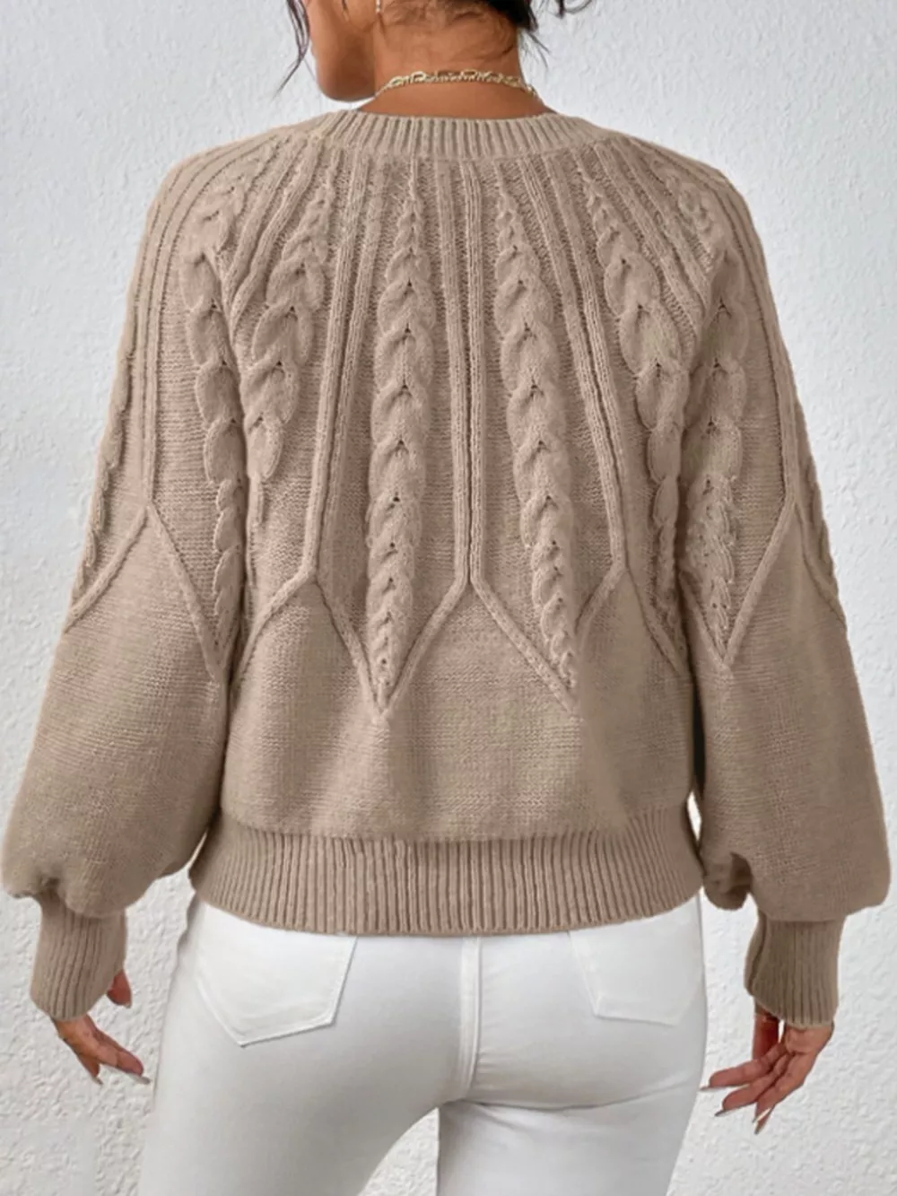 Cable Knit Long Sleeve Sweater, image 22