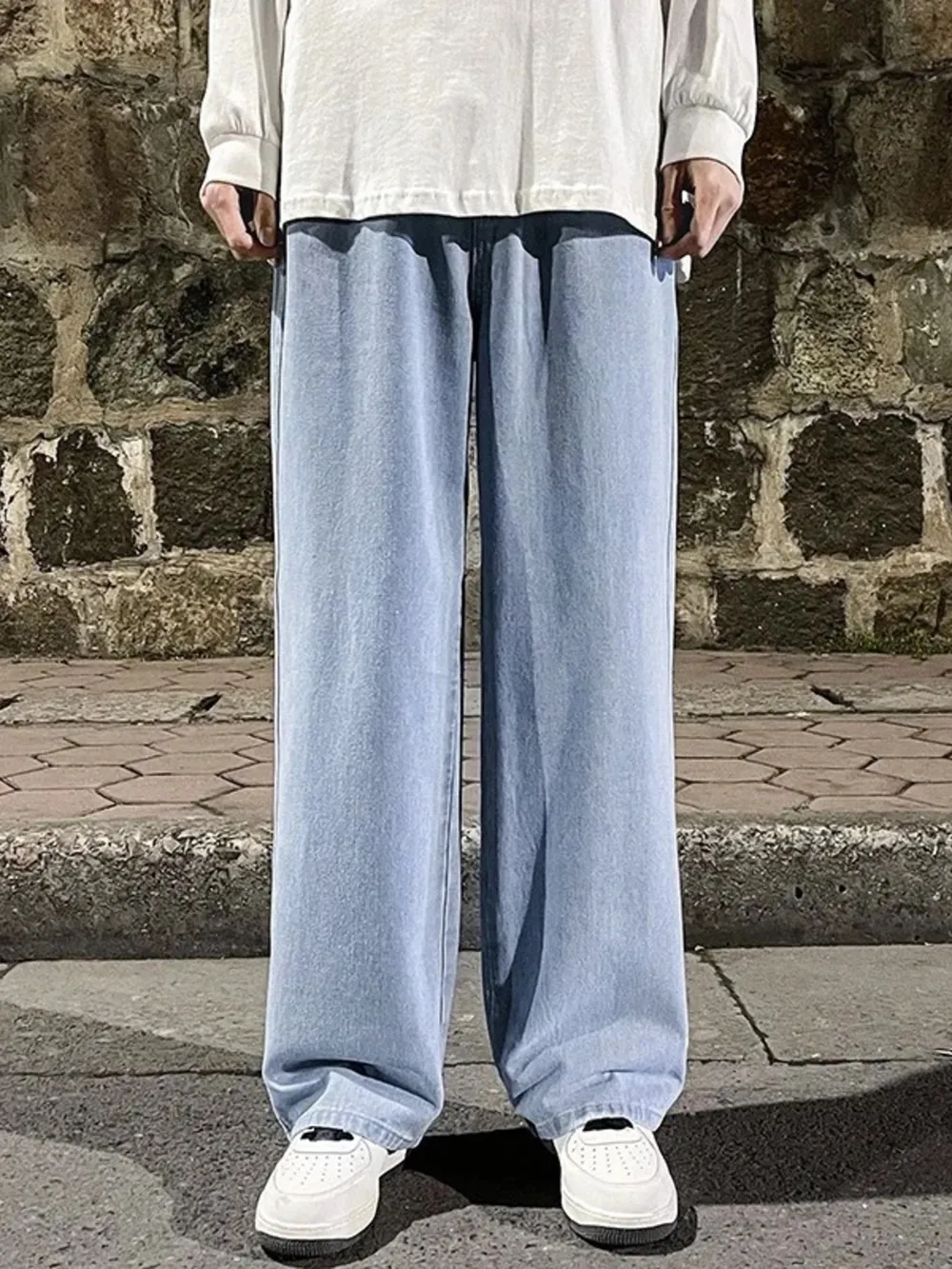 Men's Full Size Drawstring Wide Leg Jeans Plus Size, image 14