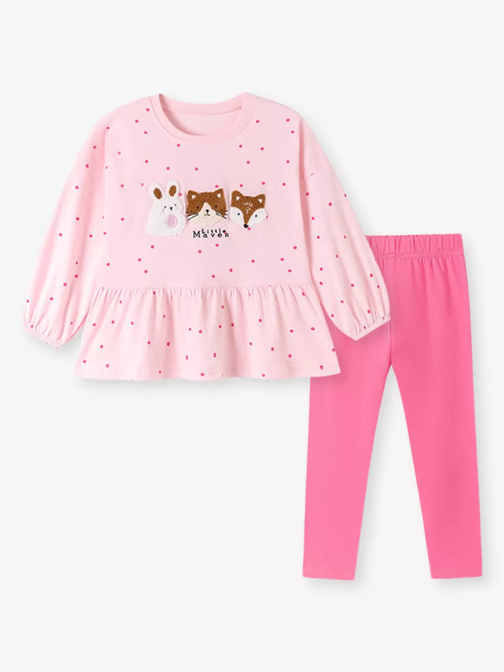 Children's Animal Peplum Top and Leggings Set, image 2