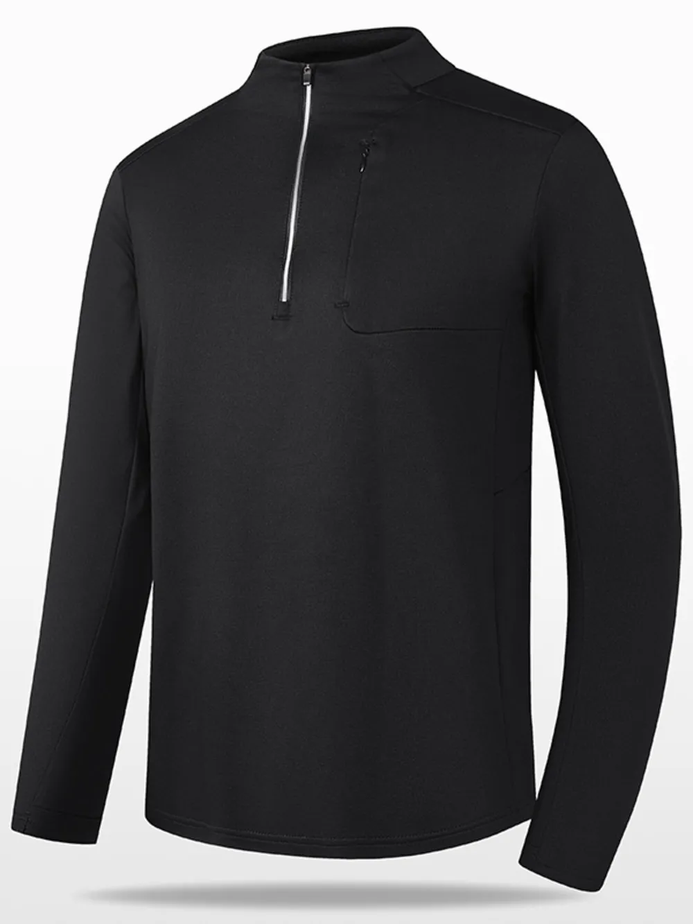 Men's Plus Size Quarter-Zip Active Long Sleeve T-Shirt
