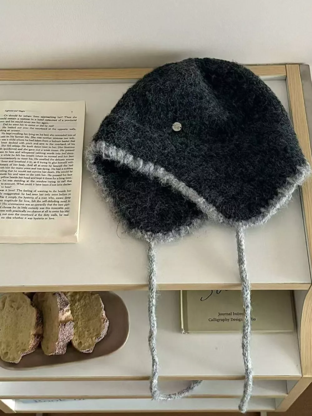 Contrast Trim Hat with Ear Flaps, image 2