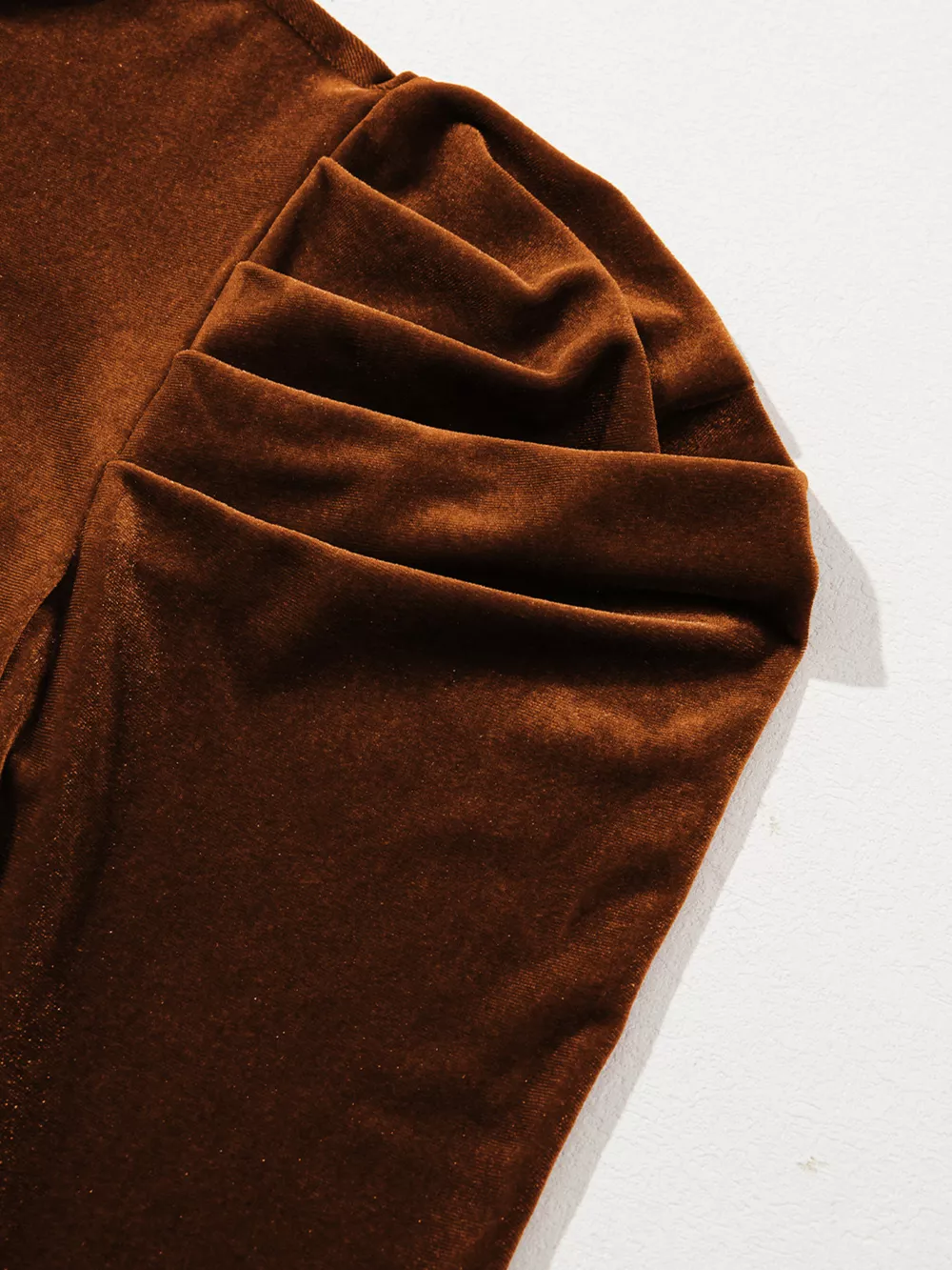 Velvet Mock Neck Long Sleeve Blouse, image 9