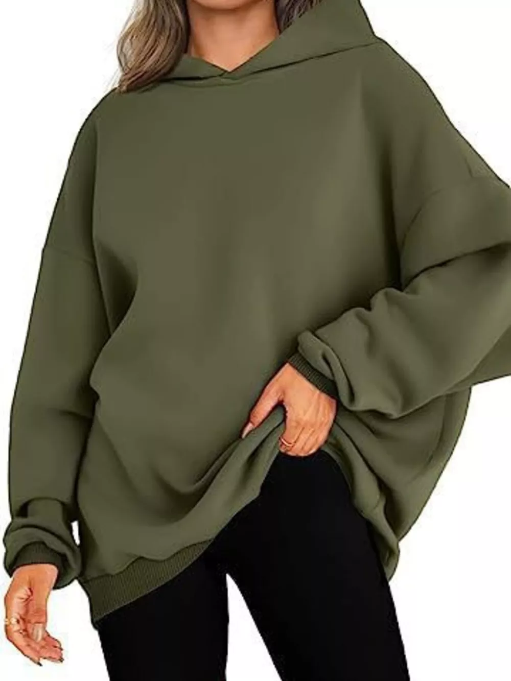 Drop Shoulder Long Sleeve Hoodie, image 7