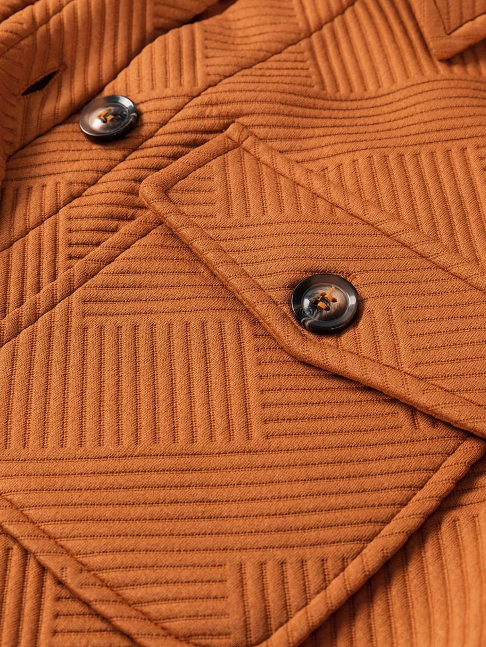Textured Collared Drop Shoulder Buttoned Front Coat, image 4