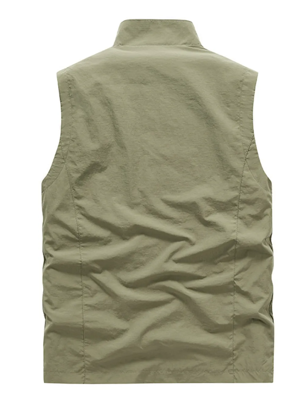 Men's Plus Size Multi-Pocket Zip Up Vest, image 3