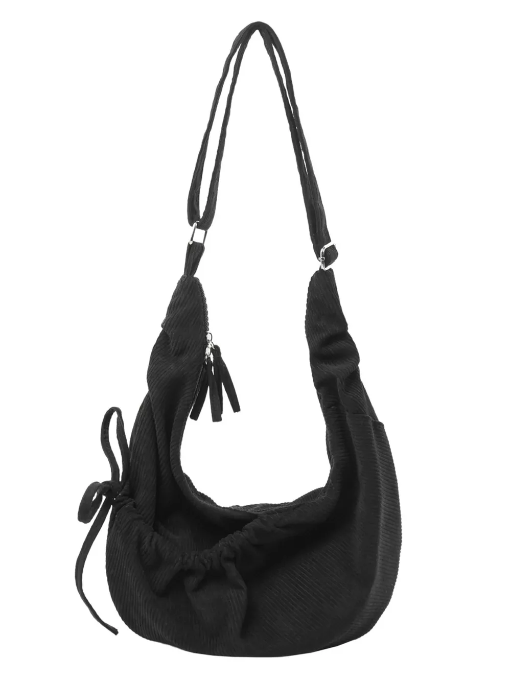 Corduroy Drawstring Crossbody Bag, image 5