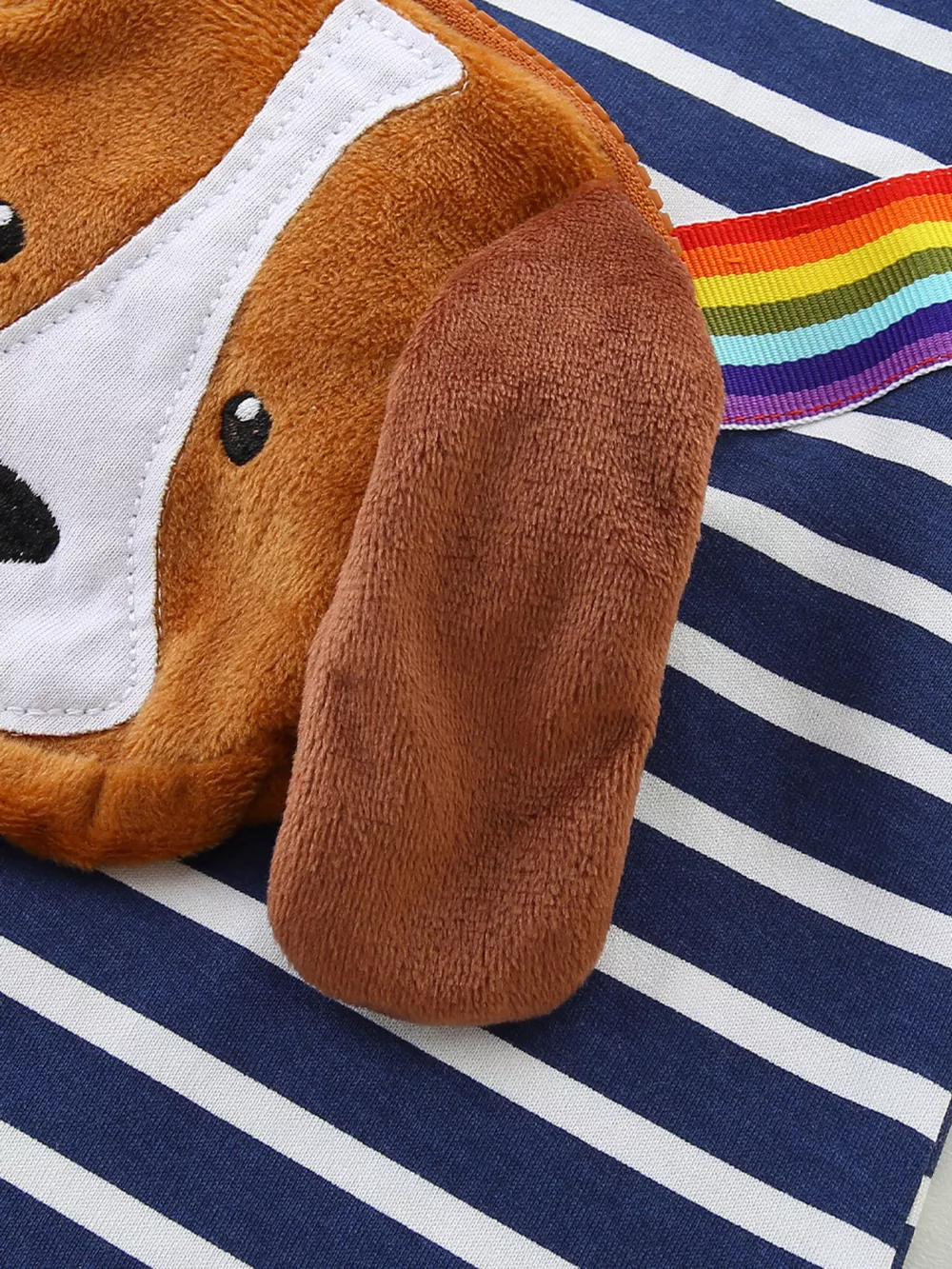 Children's Dog Striped Long Sleeve Dress, image 4