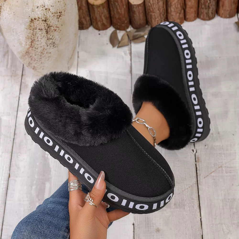 Round Toe Plush Lined Ankle Boots, image 4