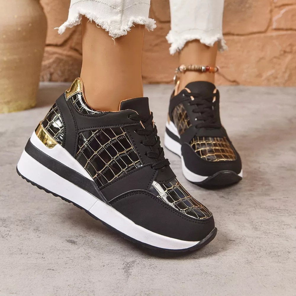 Lace Up Round Toe Sneakers, image 2