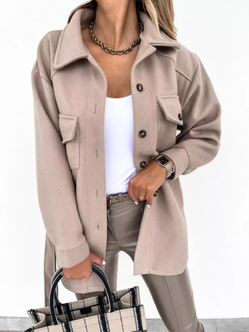 Button-Down Tie Waist Coat, image 7