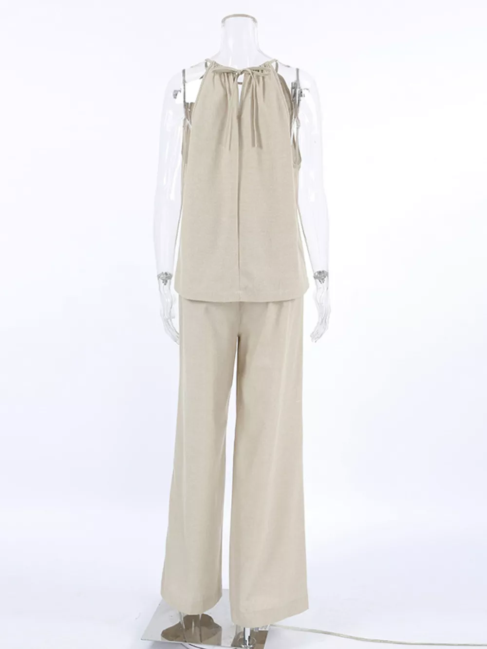 Cutout Tank and Wide Leg Pants Set, image 8