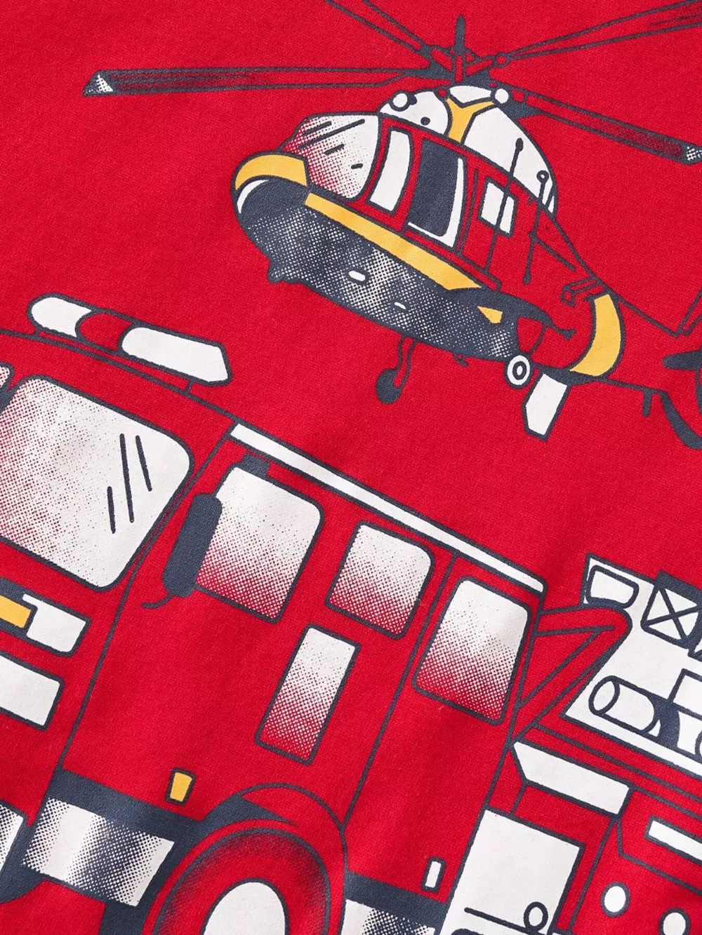 Children's Fire Truck & Helicopter Graphic Short Sleeve T-Shirt, image 3