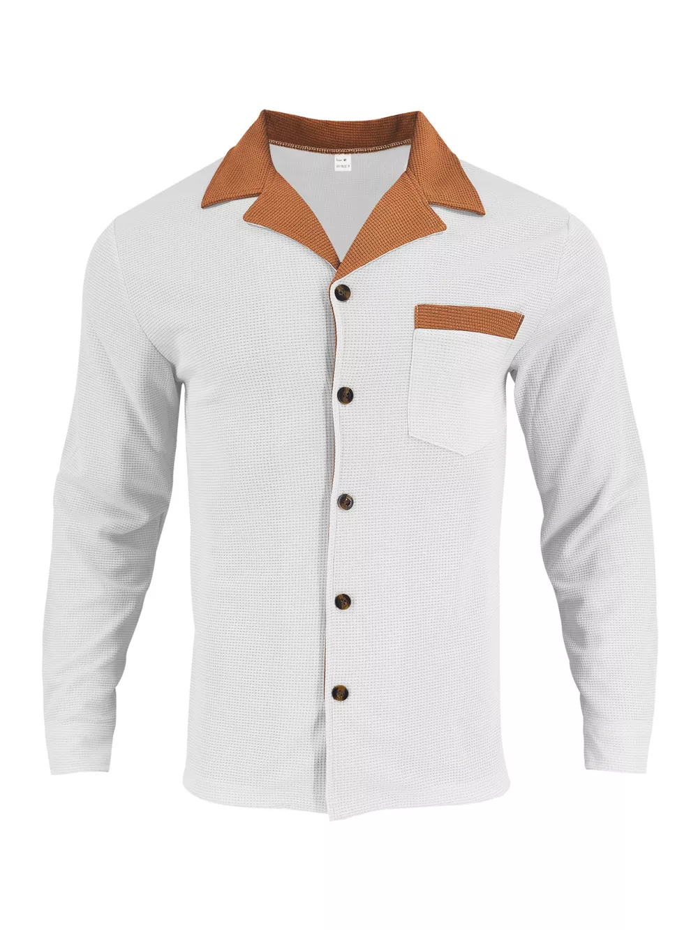 Men's Full Size Contrast Collar Button Up Shirt Plus Size, image 4
