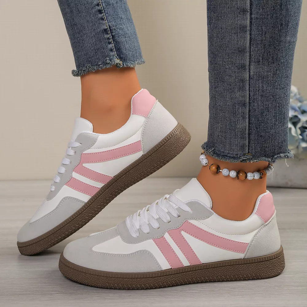 Striped Lace-Up Casual Sneakers, image 9