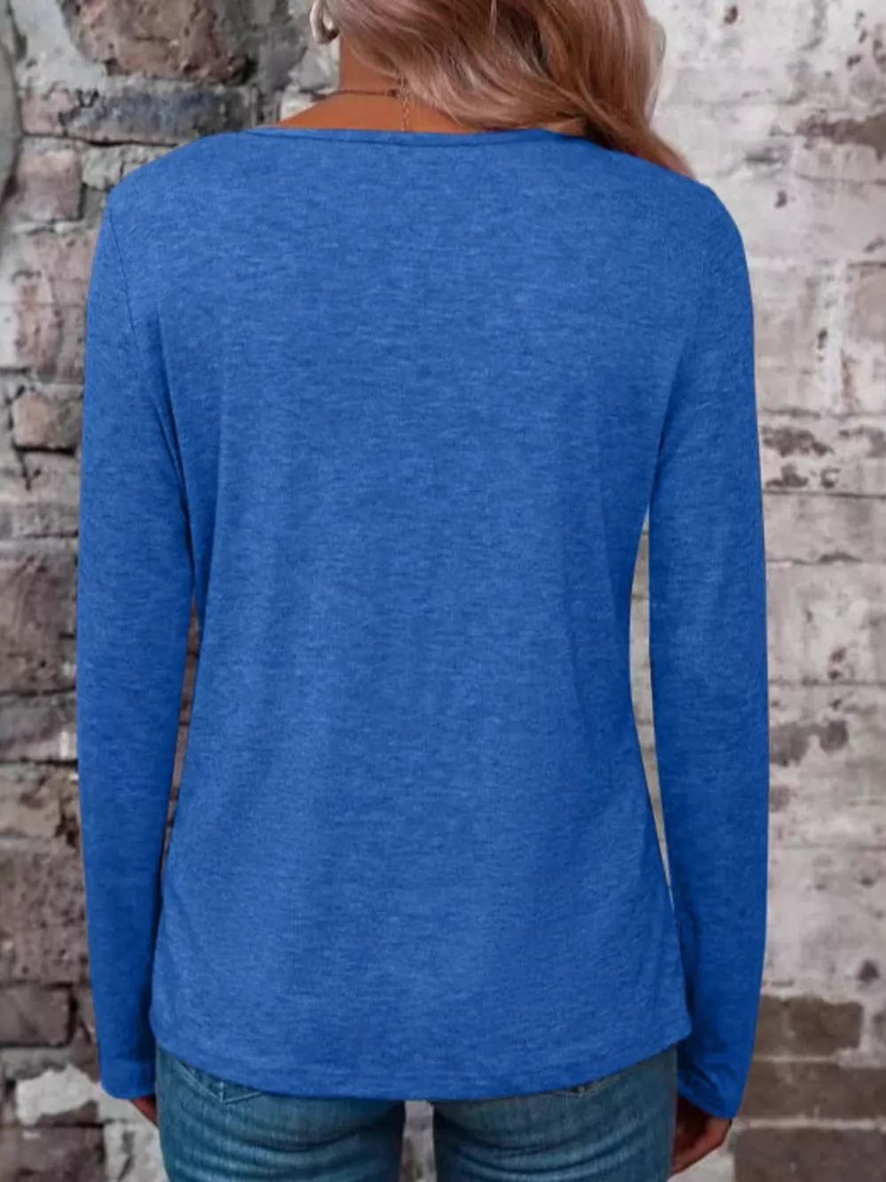Crisscross V-Neck Long Sleeve T-Shirt, image 8