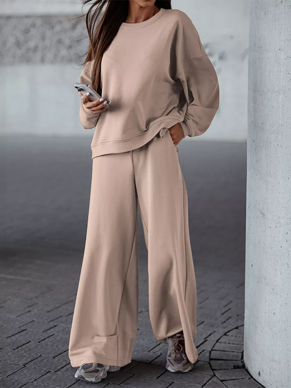 Casual Loose Fit Top and Pants Two-Piece Set, image 2