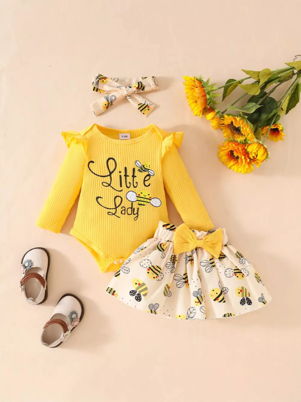 Children's Little Lady Bee-Themed 3-Piece Set