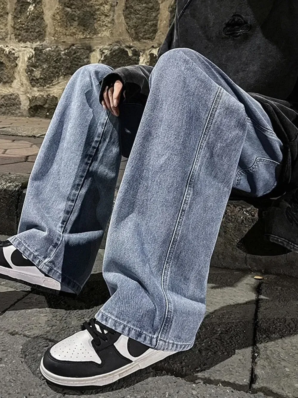 Men's Full Size Drawstring Wide Leg Jeans Plus Size, image 21
