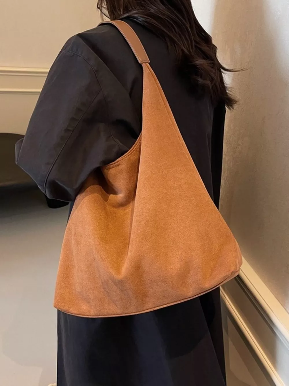 Solid Color Suede Tote Bag, image 6