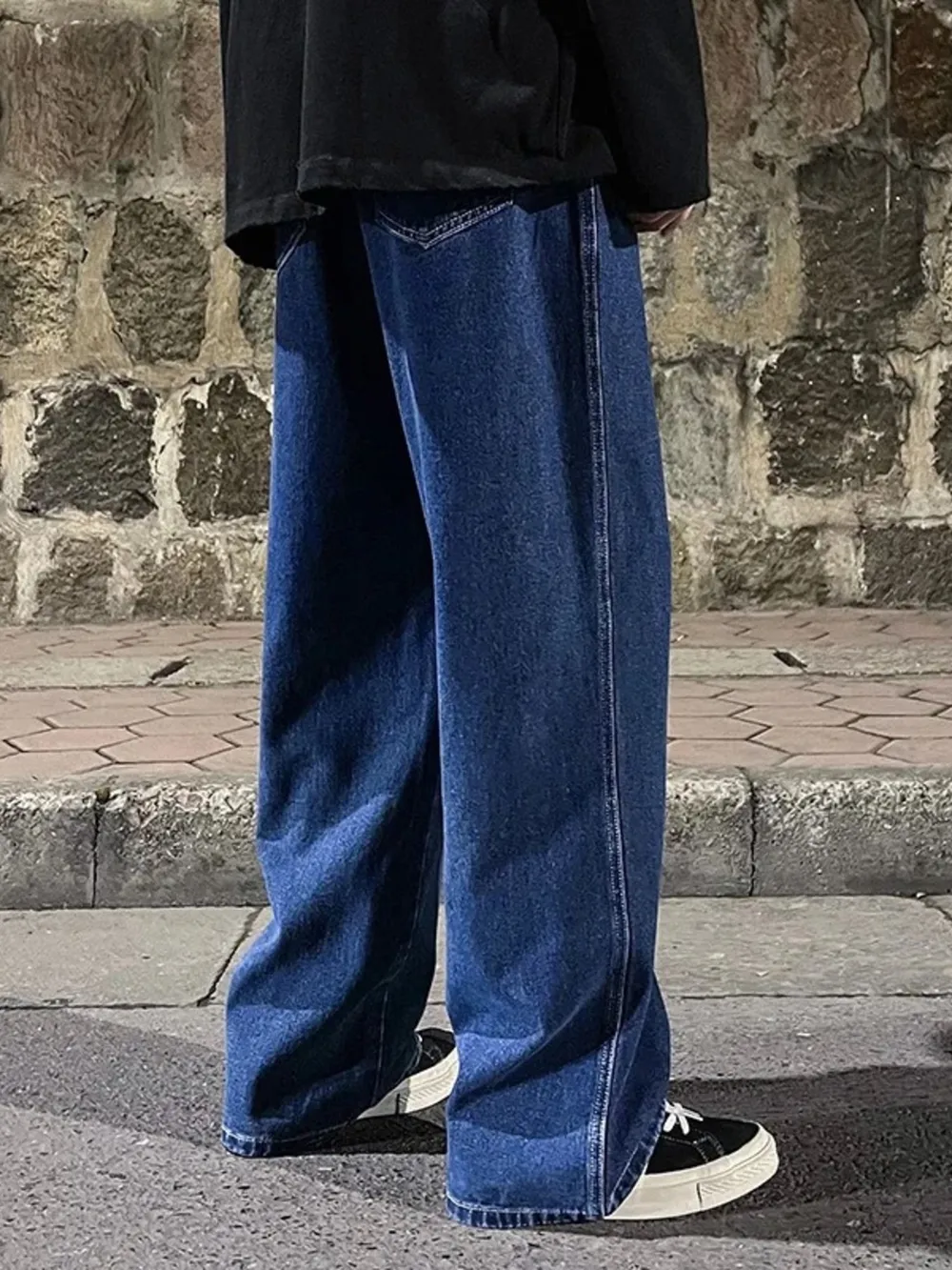 Men's Full Size Drawstring Wide Leg Jeans Plus Size, image 11