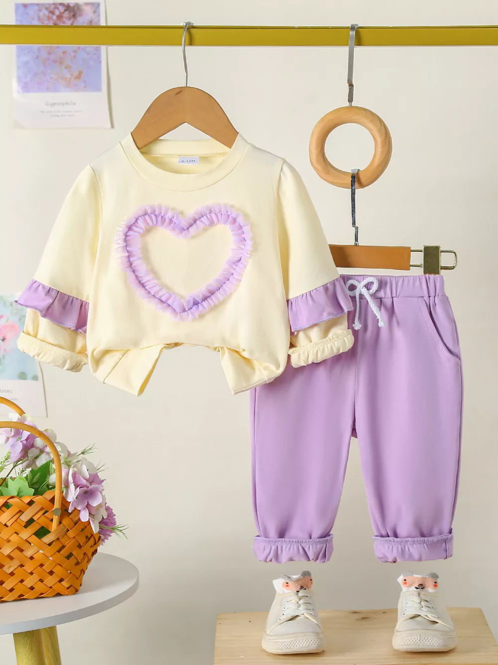 Children's Flower Long Sleeve Top and Pants Set, image 22