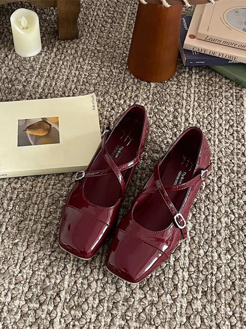 Crisscross Buckle Square Toe Mary Jane Loafers, image 4